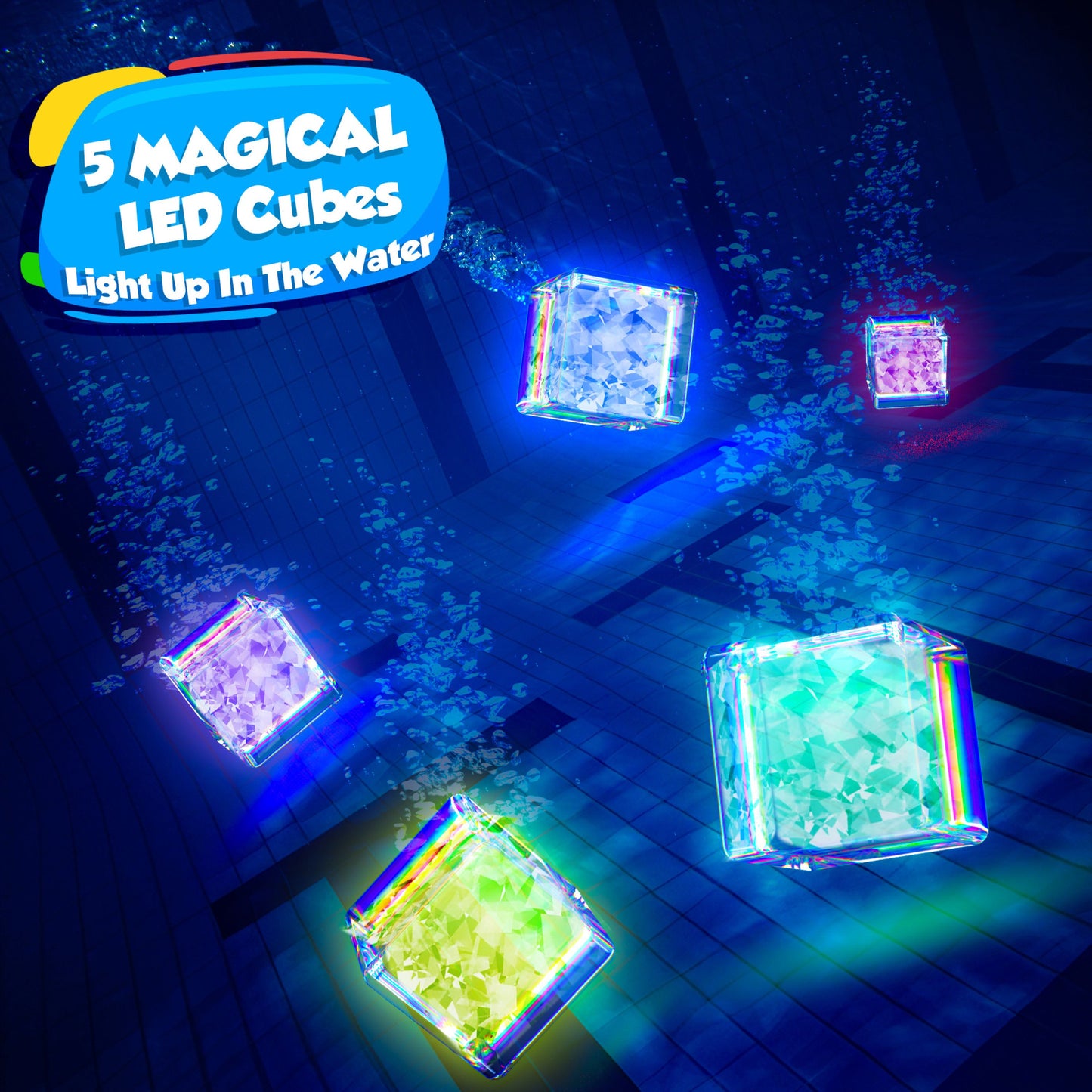 35 Pcs Pool Toys Set with LED Pool Light Cubes Diving and Swimming Learning for Kids