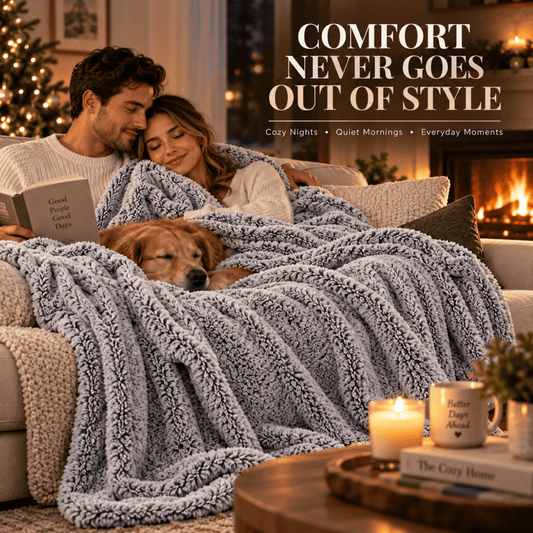 DecorX Gray Flannel Fleece Throw Blanket – 50 x 60 in