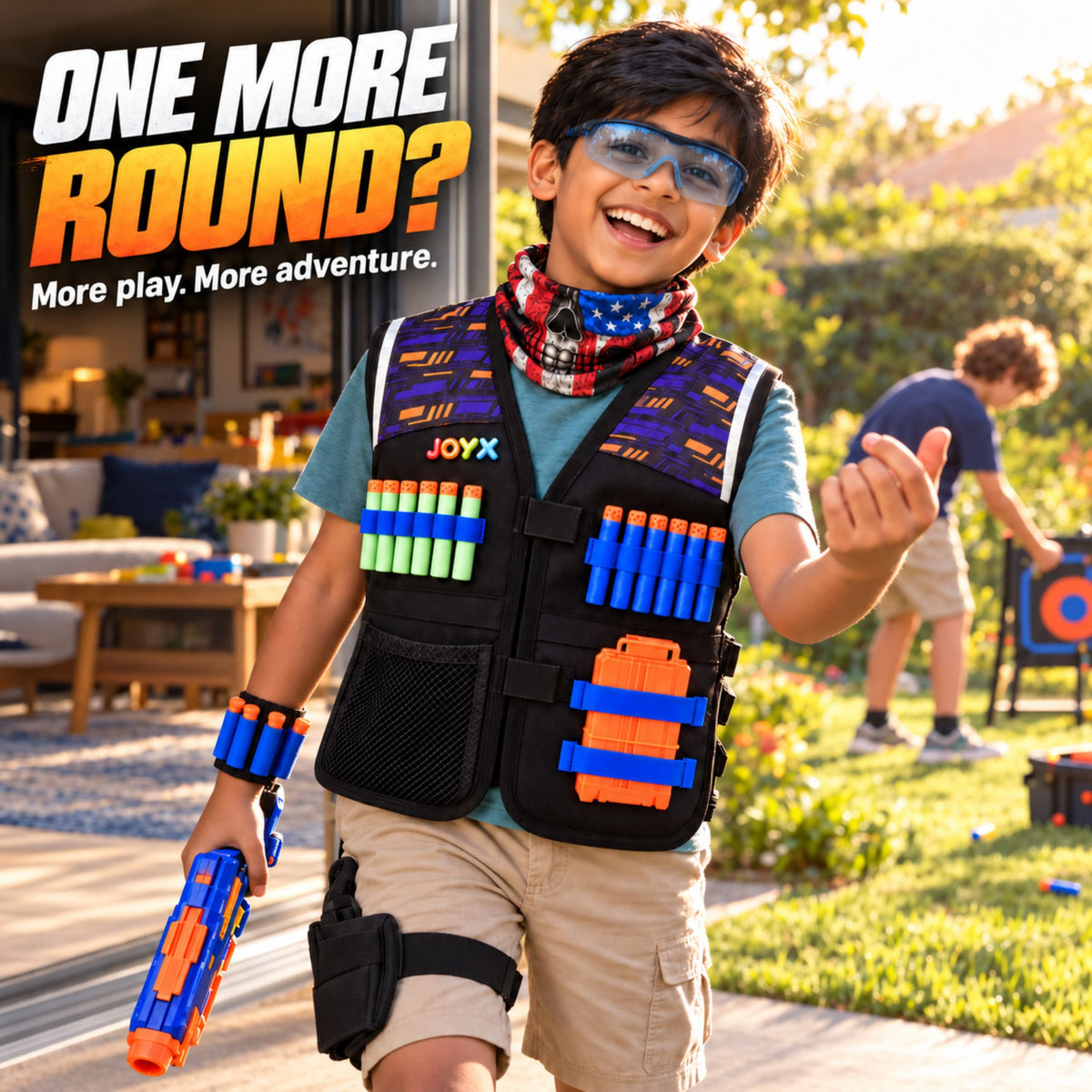 JoyX Kids Dart Vest Set with Glow-in-the-Dark Darts