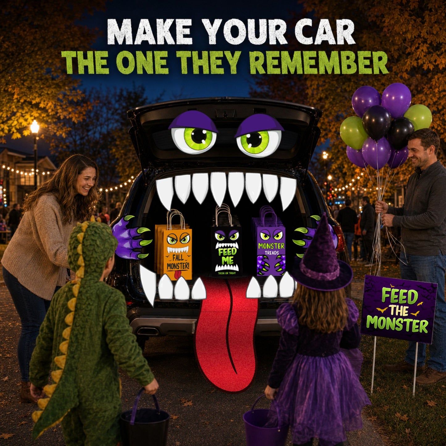 Halloween Trunk-or-Treat Monster Decoration Kit
