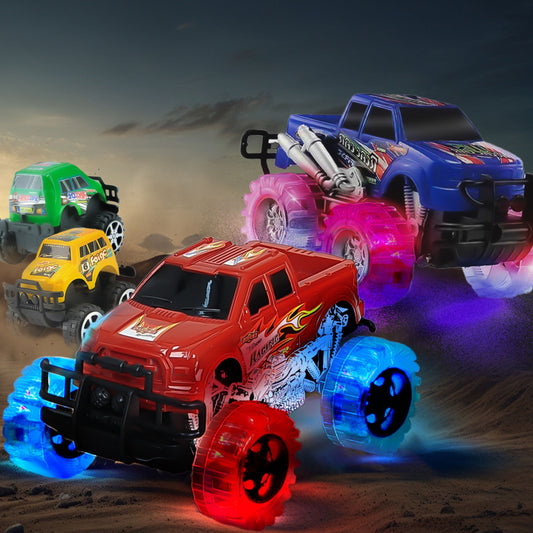4 Pack Light Up Monster Truck Car Toy with LED Tires