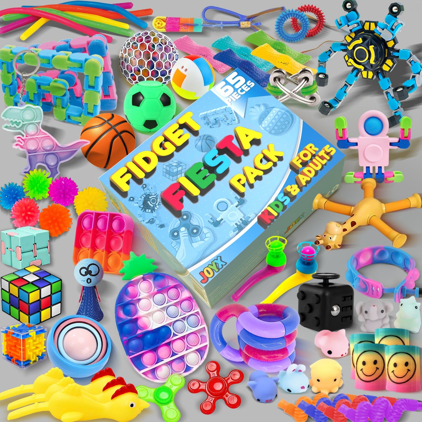 JoyX 65-Piece Sensory Fidget Toy Set - Focus & Stress Relief Tools for Kids with Autism & ADHD