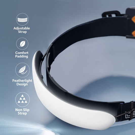 DecorX 1500 Lumens Rechargeable LED Headlamp for Adults, 230° Wide Beam, Adjustable Light Bar, 5000mAh Battery, IPX6 Waterproof + Multitool – Camping, Hiking, Running, Hunting & Construction