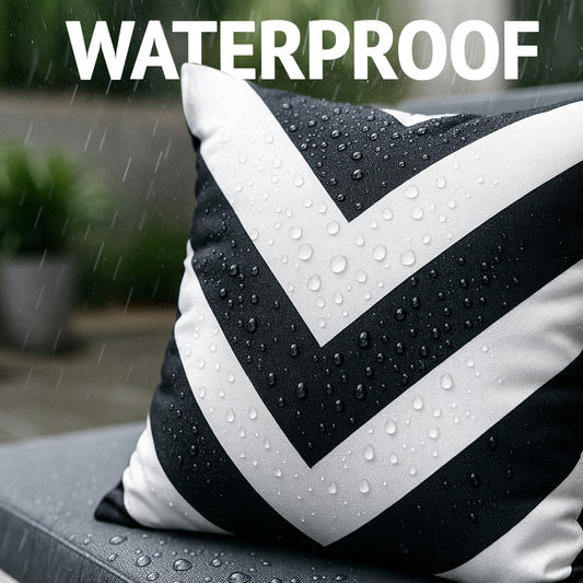 DecorX 4-Pack 18x18 Black & White Outdoor Pillow Covers – Waterproof & Modern Geometric