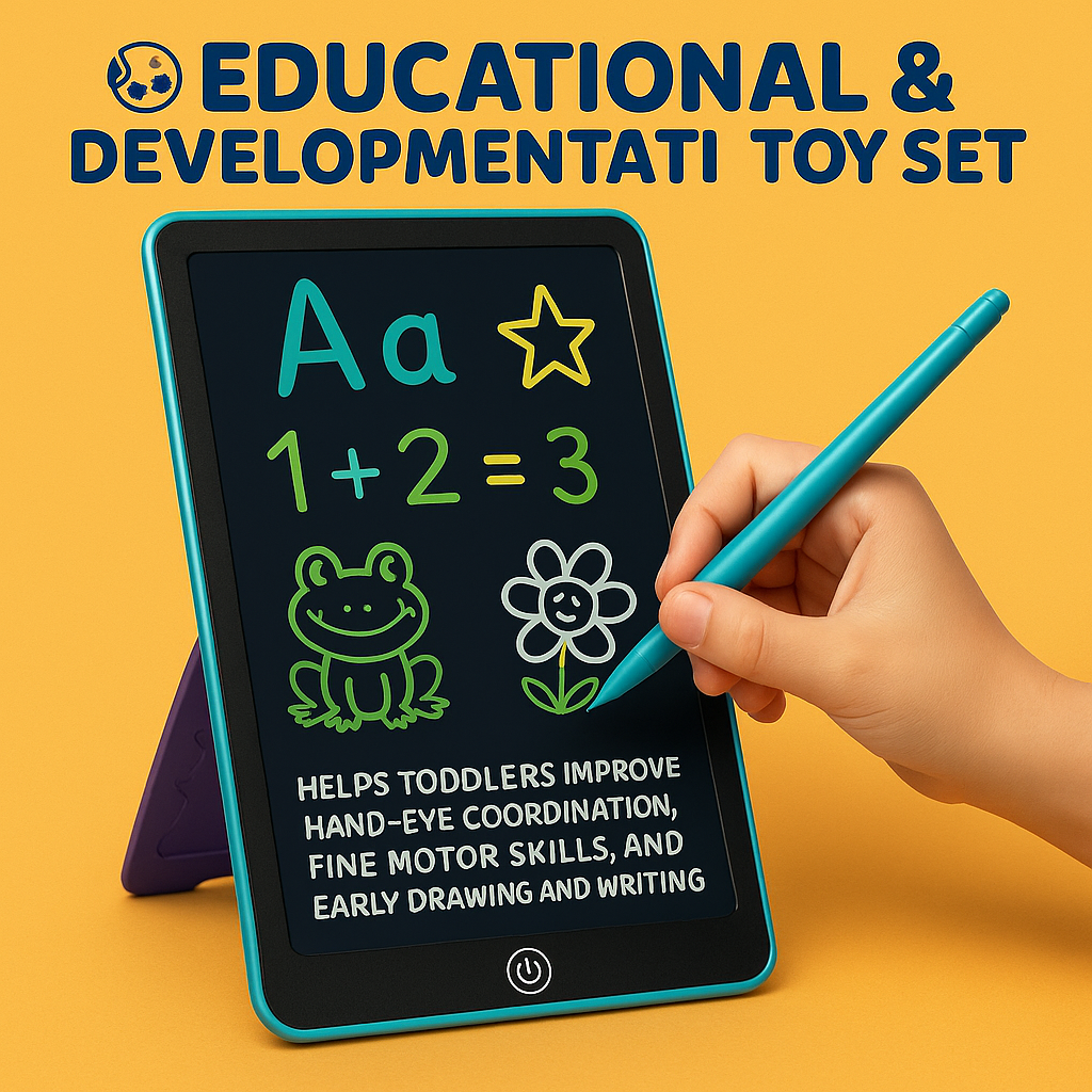 JoyX 2-Pack Drawing Board & LCD Tablet for Kids - Joy-Doodle & Portable LCD Tablet, Colorful Educational Sketch Toys for Toddlers, Early Learning Gift for 1 2 3 4 5 Year Old Boys Girls