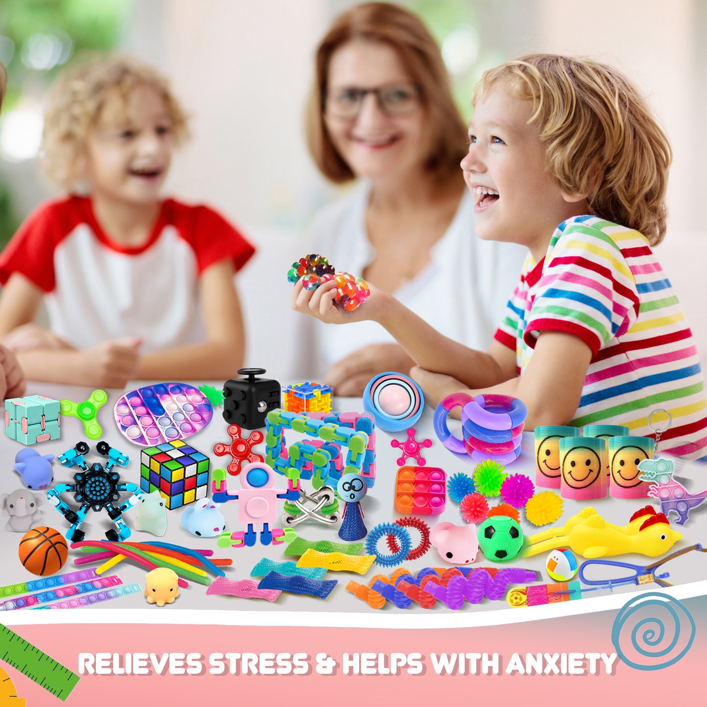 JoyX 65-Piece Sensory Fidget Toy Set - Focus & Stress Relief Tools for Kids with Autism & ADHD