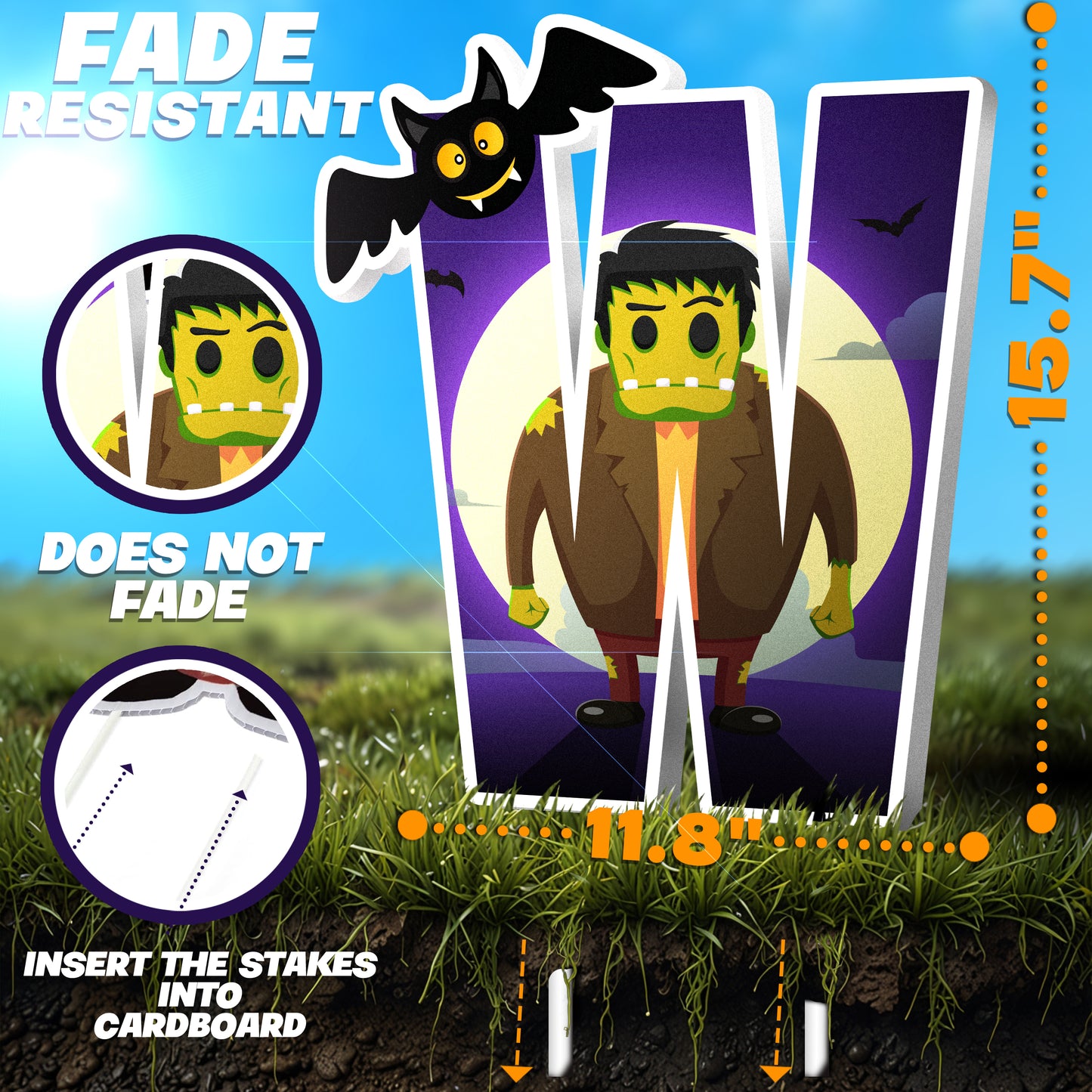 Happy Halloween 14-Piece Yard Sign Set Spooky Outdoor Decor