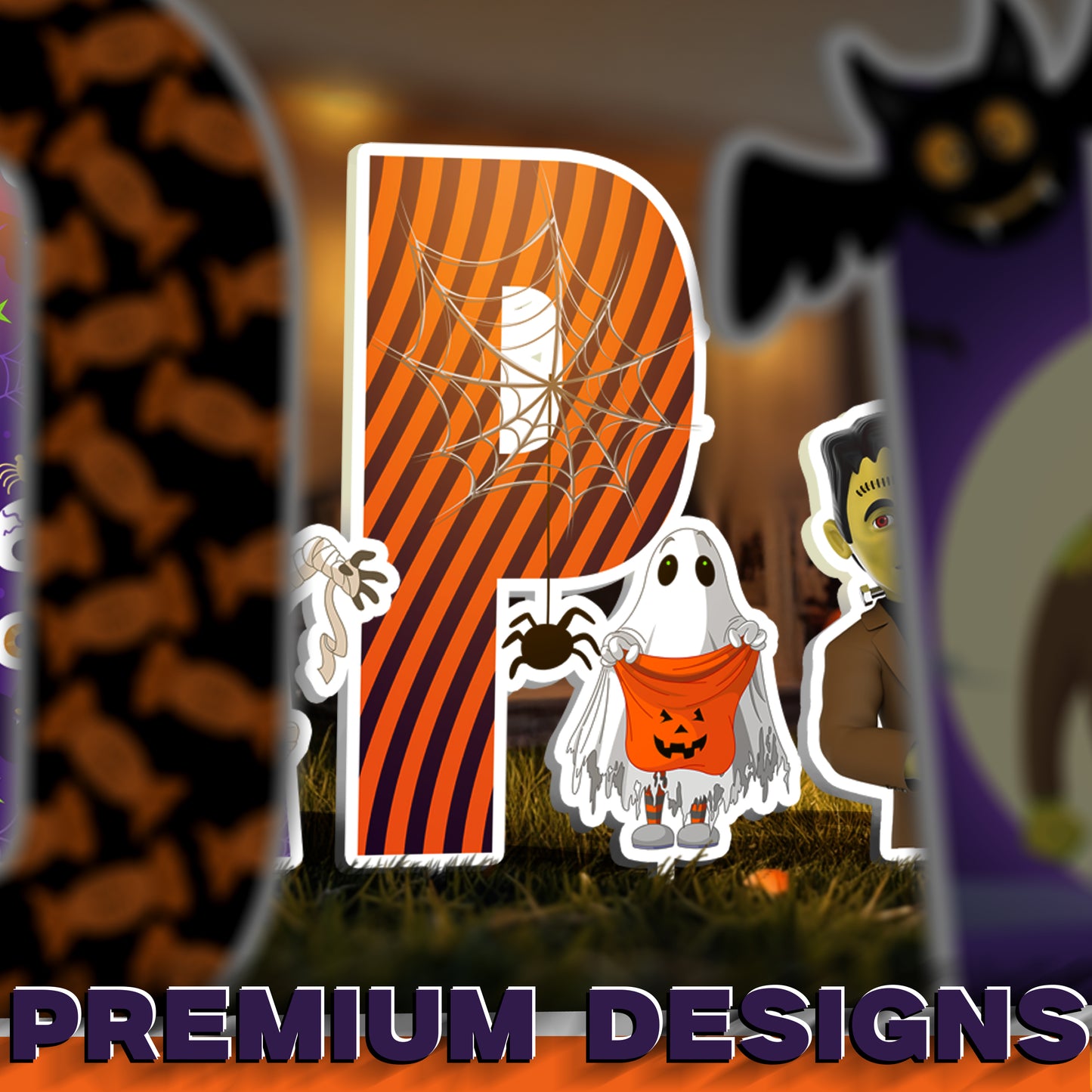 Happy Halloween 14-Piece Yard Sign Set Spooky Outdoor Decor