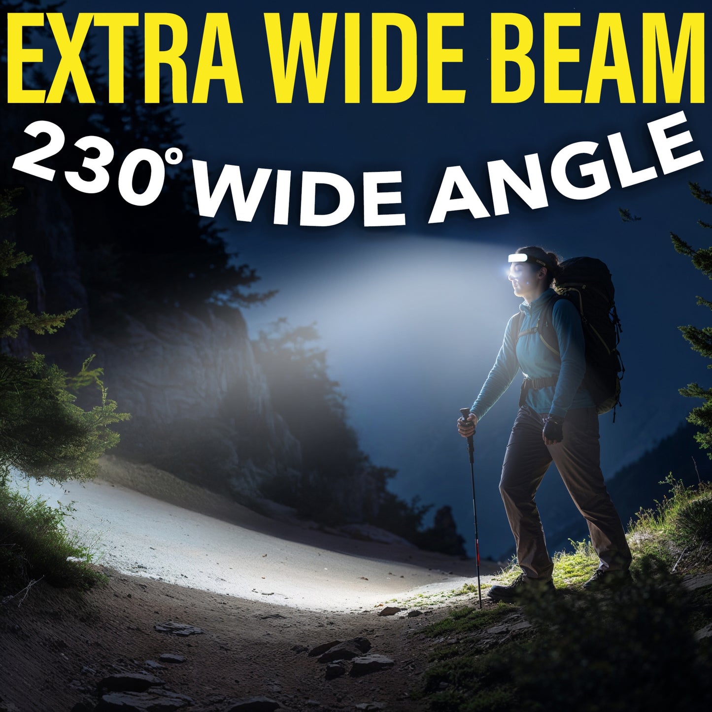DecorX 1500 Lumens Rechargeable LED Headlamp for Adults, 230° Wide Beam, Adjustable Light Bar, 5000mAh Battery, IPX6 Waterproof + Multitool – Camping, Hiking, Running, Hunting & Construction