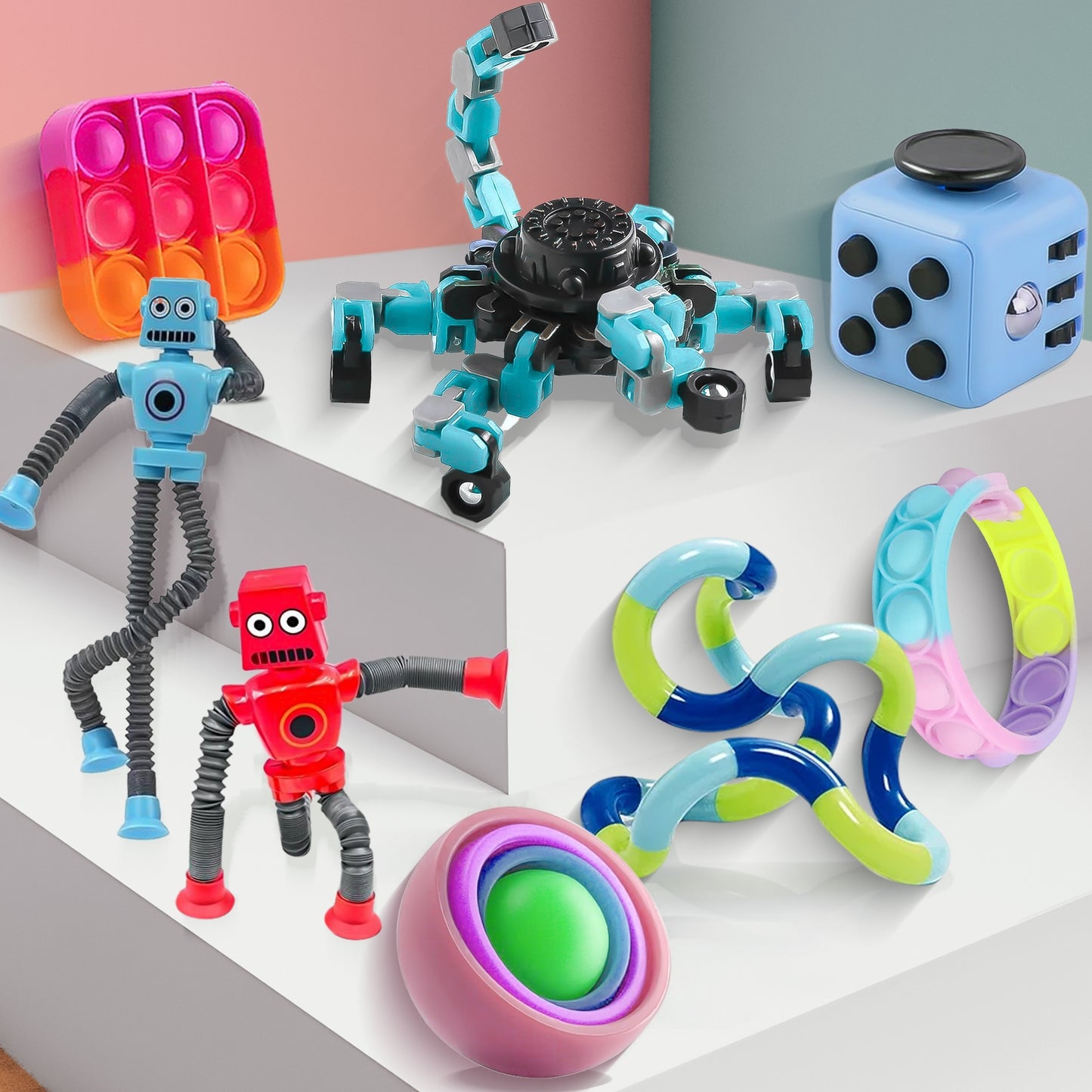 JoyX 65-Piece Sensory Fidget Toy Set - Focus & Stress Relief Tools for Kids with Autism & ADHD