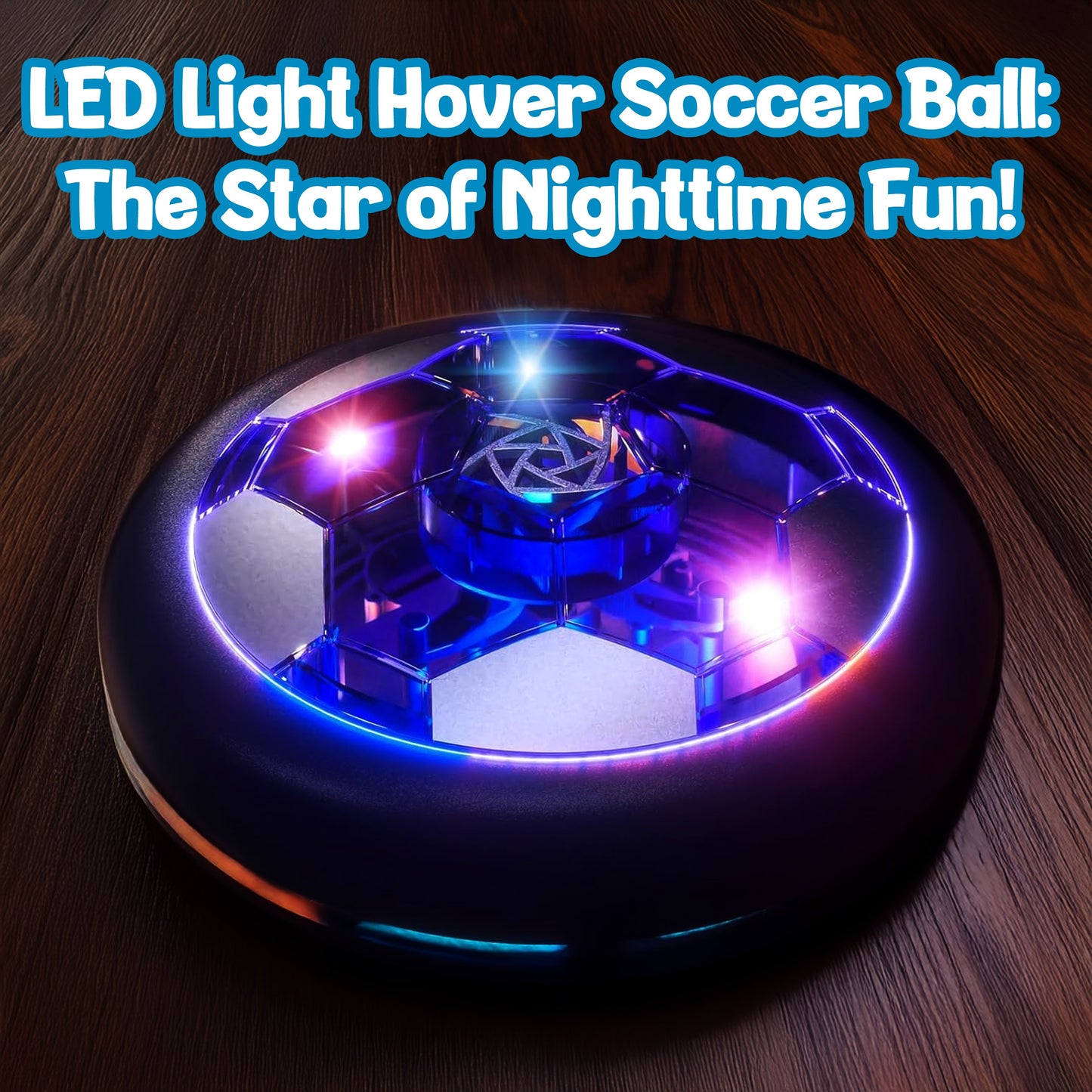 JoyX Rechargeable Air Hover Soccer Balls for Kids – Indoor Games with LED Lights 2 Pack