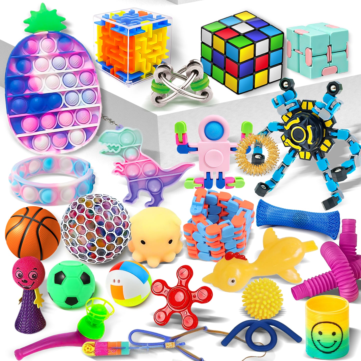 JoyX 65-Piece Sensory Fidget Toy Set - Focus & Stress Relief Tools for Kids with Autism & ADHD