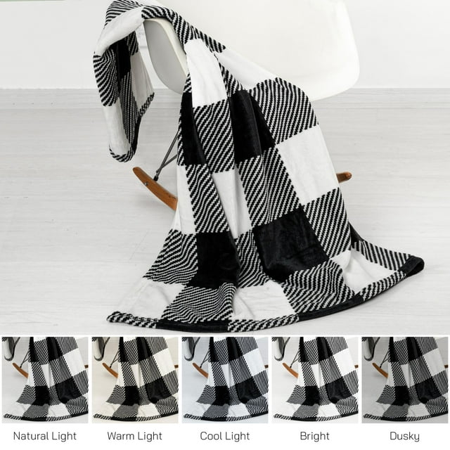 Black and White Geometric Throw Blanket