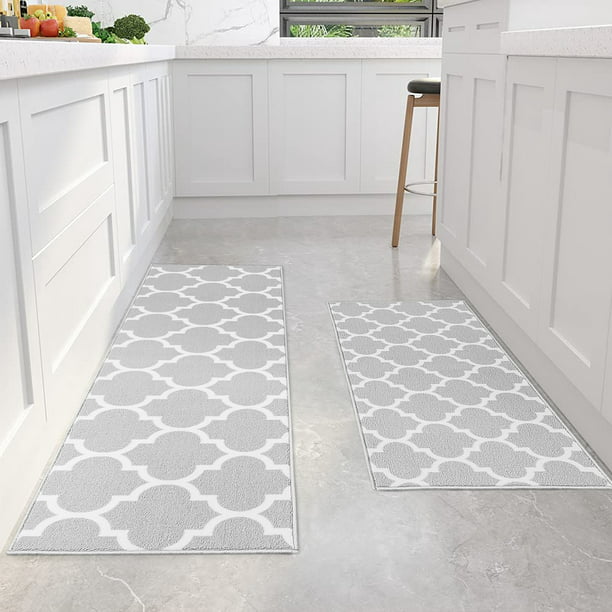 2 Pieces Kitchen Rugs and Mats Set Non-Slip Anti-Fatigue