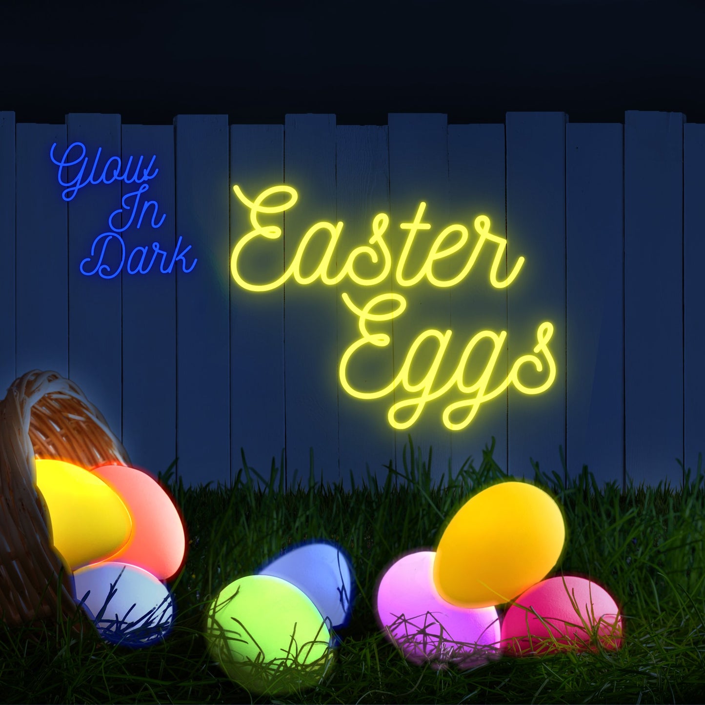 Glowing Easter Eggs with Glow in the Dark Sticks