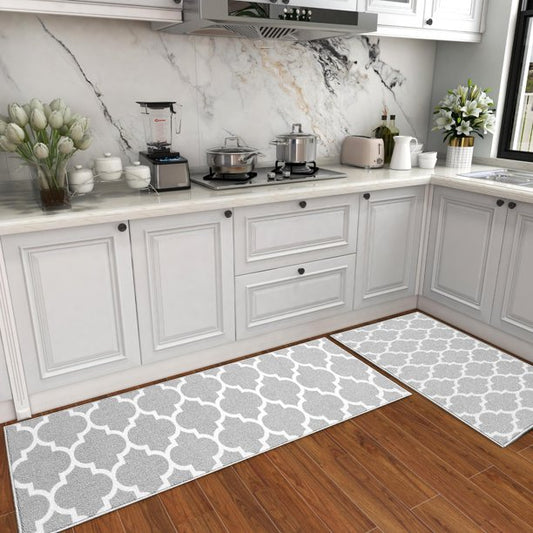 2 Pieces Kitchen Rugs and Mats Set Non-Slip Anti-Fatigue