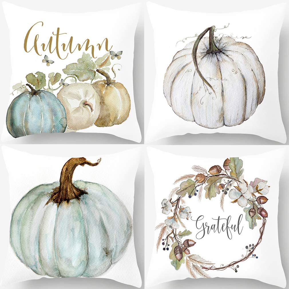 Pumpkin Pillow Covers - Set of 4 for Fall Decor