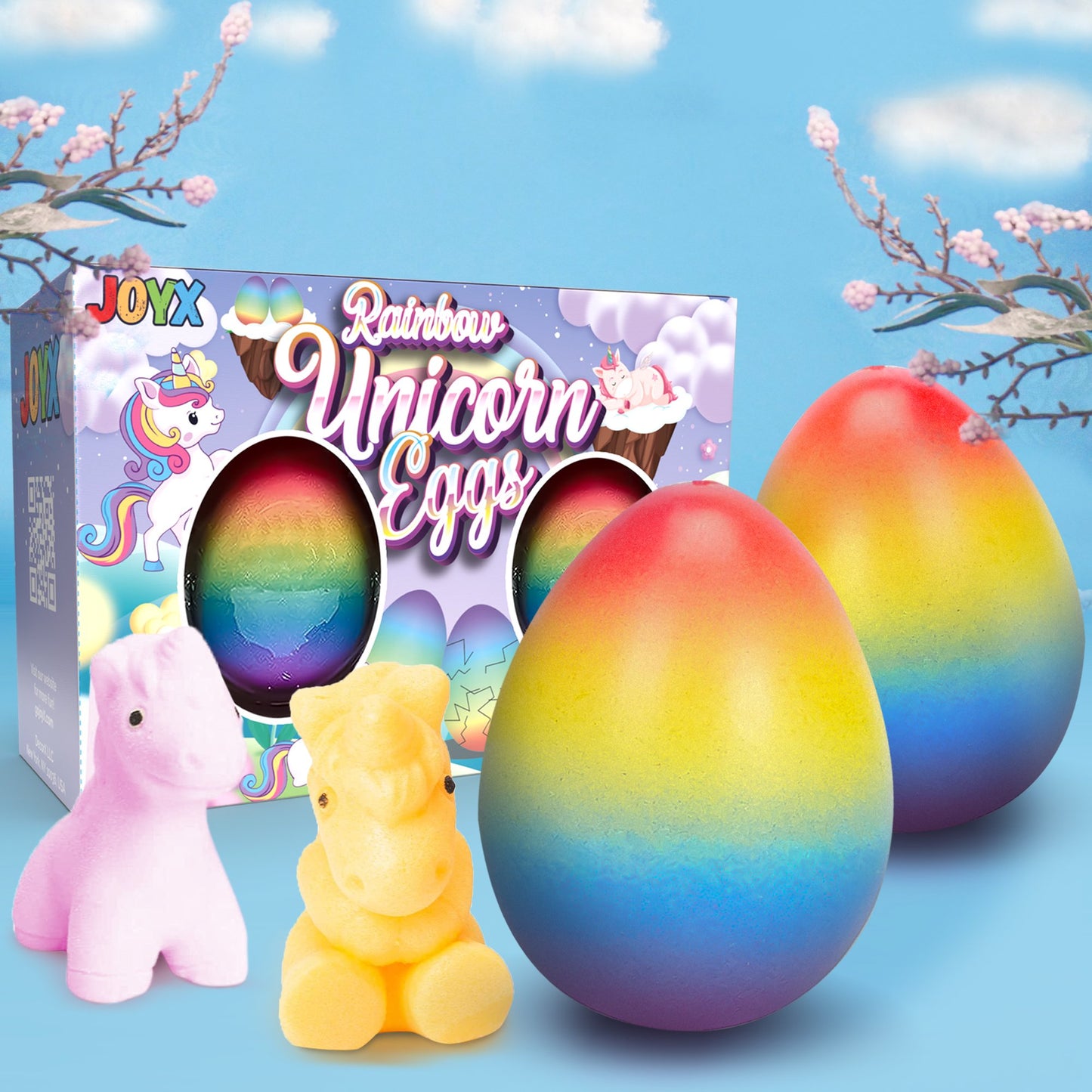JoyX 2 Pack Unicorn Growing Hatching Easter Eggs for Girls & Boys