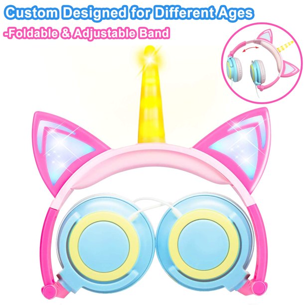 Unicorn Pink Kids Headphones Headphones for Girls
