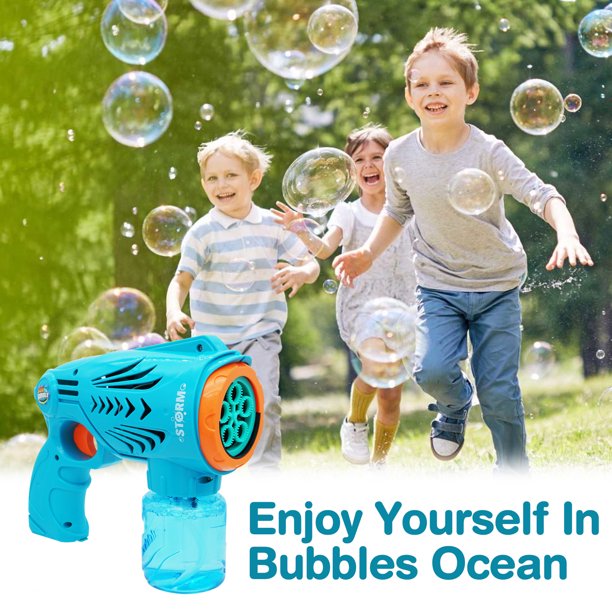 2 Bubble Guns with 2 Bottles Bubble Refill Solution