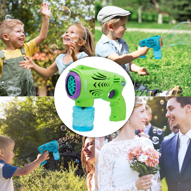 2 Bubble Guns with 2 Bottles Bubble Refill Solution