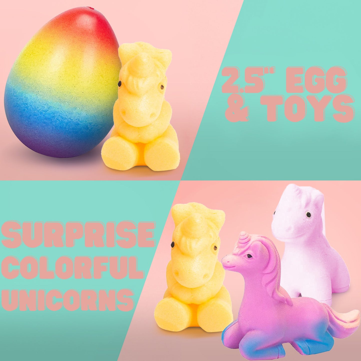 JoyX 2 Pack Unicorn Growing Hatching Easter Eggs for Girls & Boys