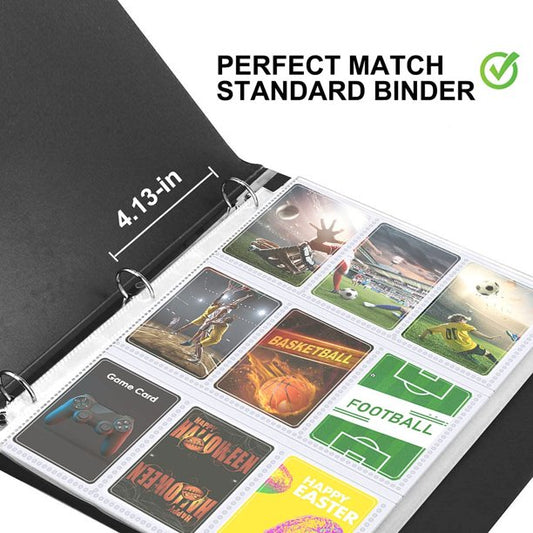 Trading Card Sleeves, Card Binder Sheets Card Storage Album Pages Holders