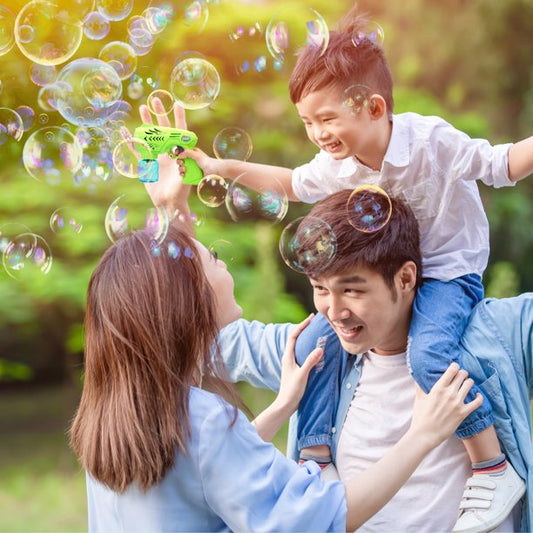 2 Bubble Guns with 2 Bottles Bubble Refill Solution