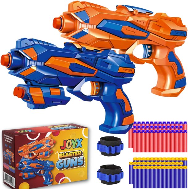 Blue and orange Joyx blaster guns set