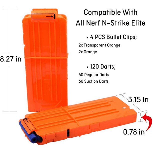 JoyX 120 Dart Quick Reload Clip for Nerf Elite Blaster