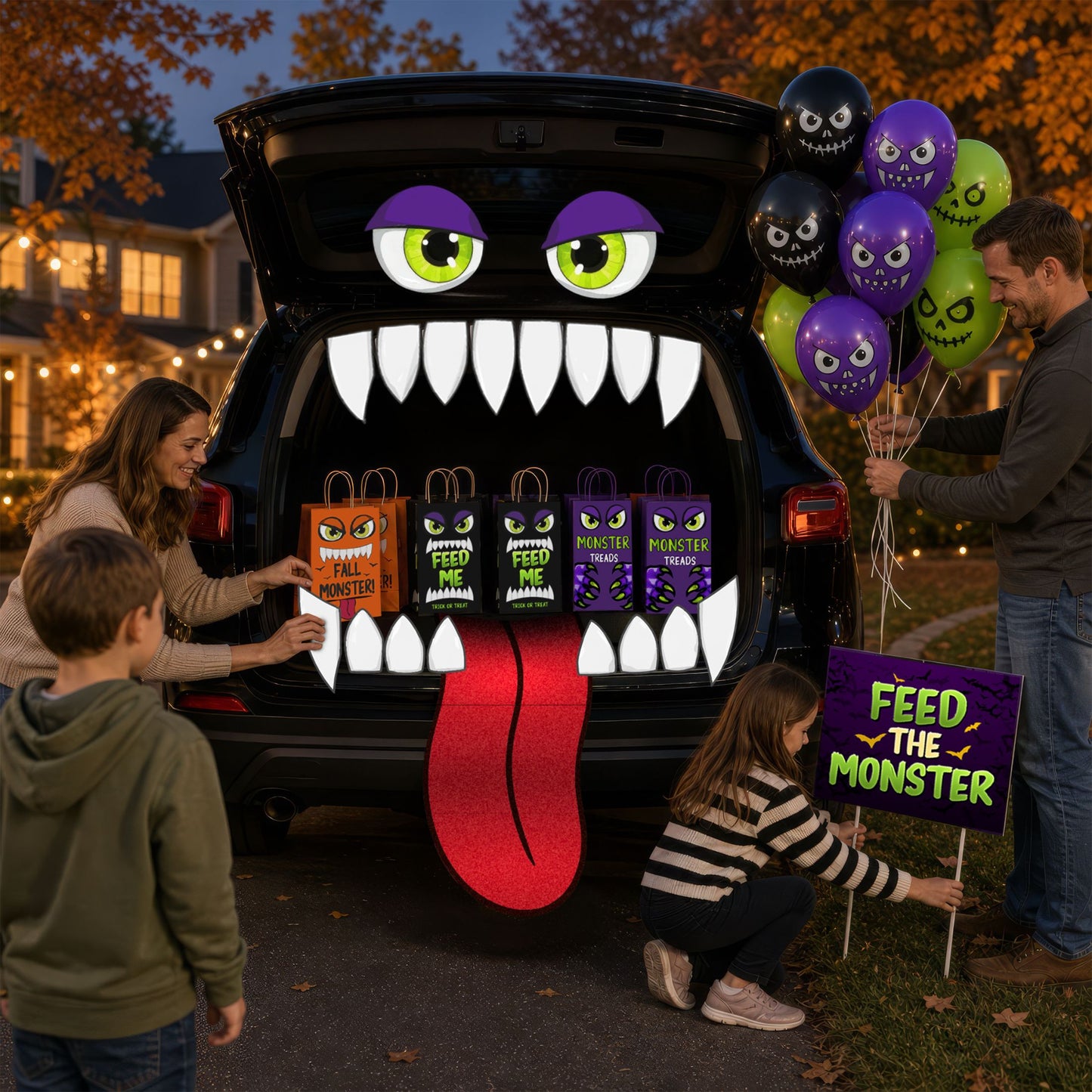 Halloween Trunk-or-Treat Monster Decoration Kit