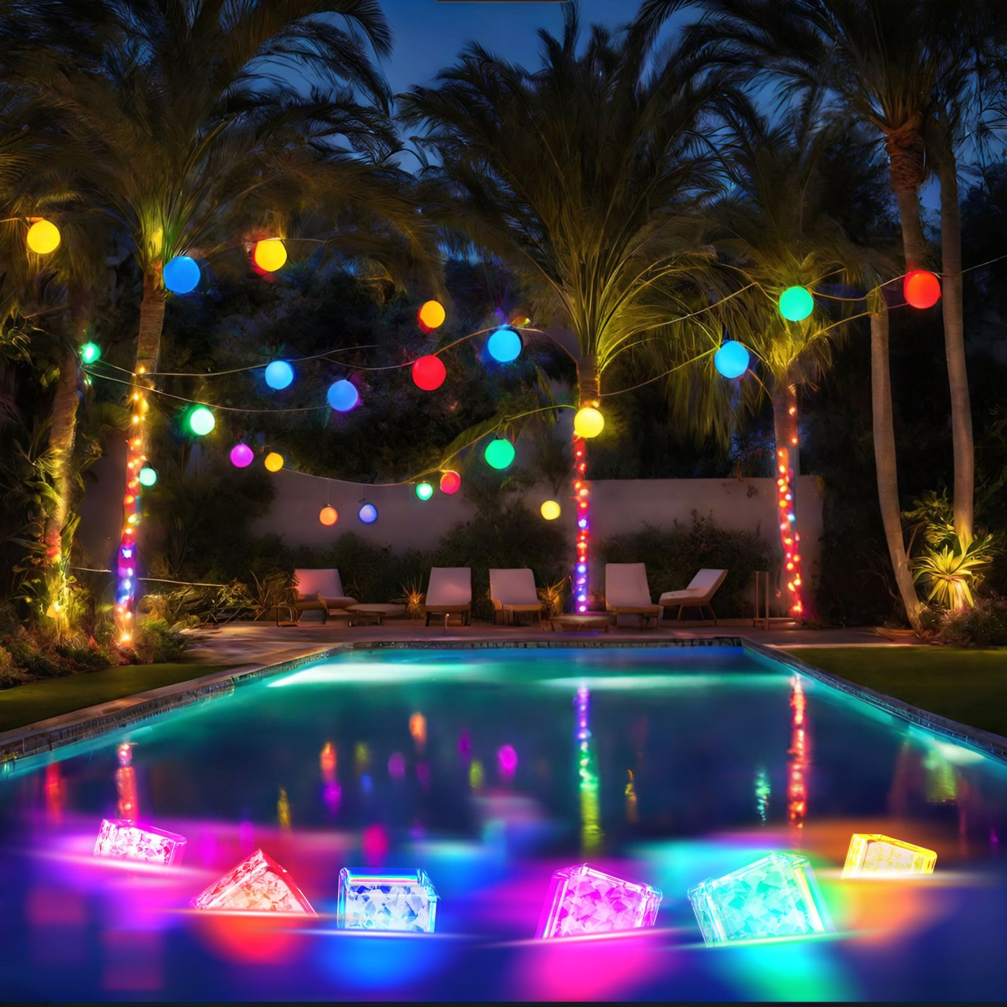 35 Pcs Pool Toys Set with LED Pool Light Cubes Diving and Swimming Learning for Kids