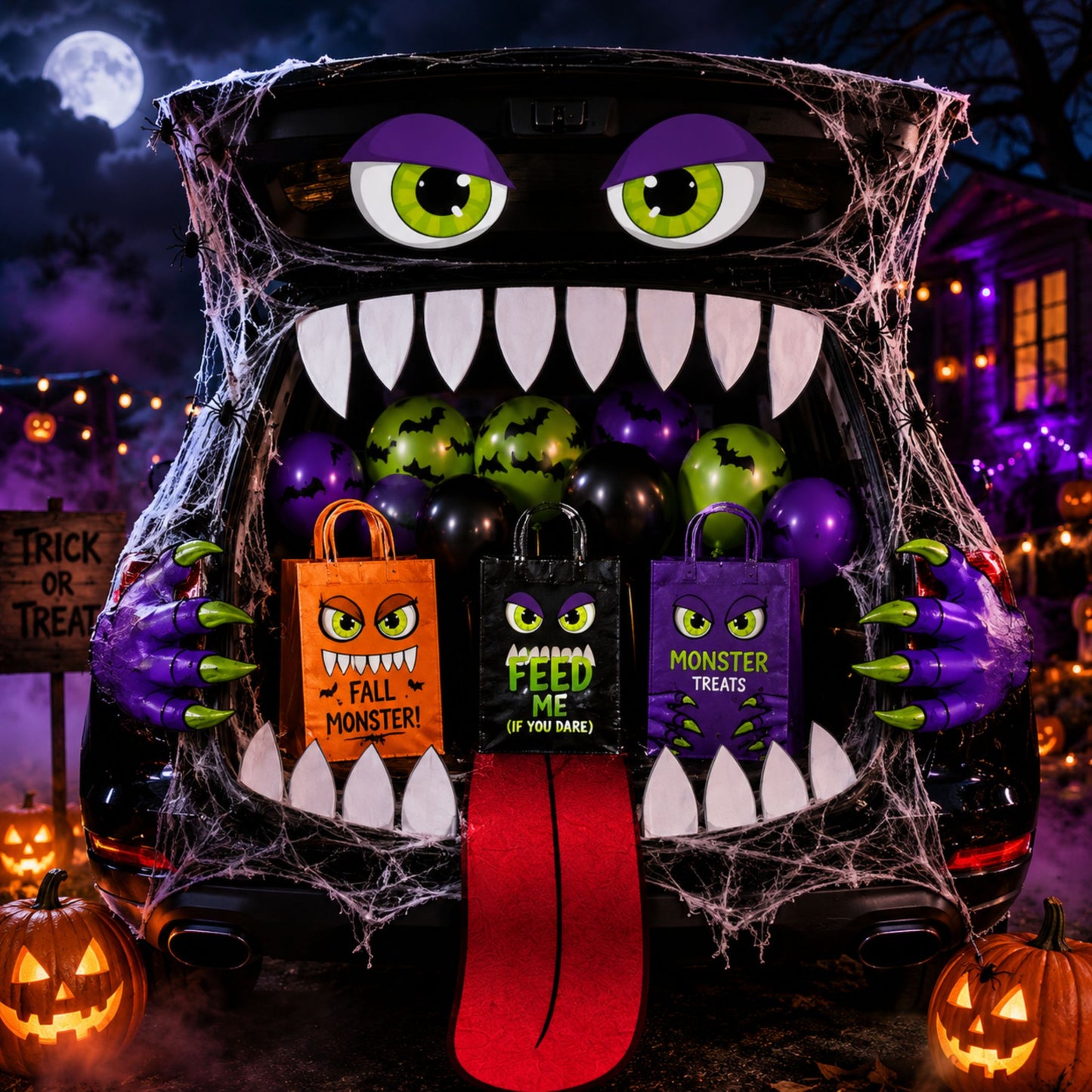 Halloween Trunk-or-Treat Monster Decoration Kit