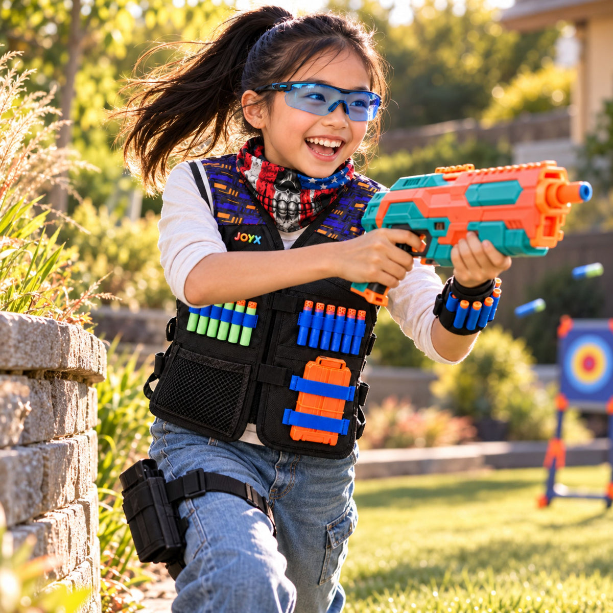 JoyX Kids Dart Vest Set with Glow-in-the-Dark Darts