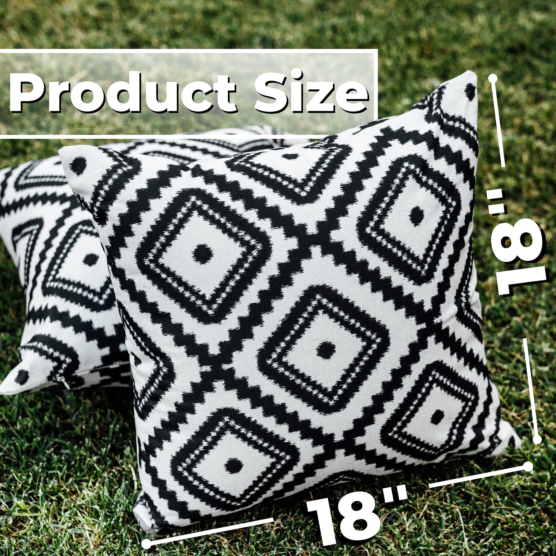 DecorX Geometric Black White Outdoor Pillow Covers 18x18 – JoyX