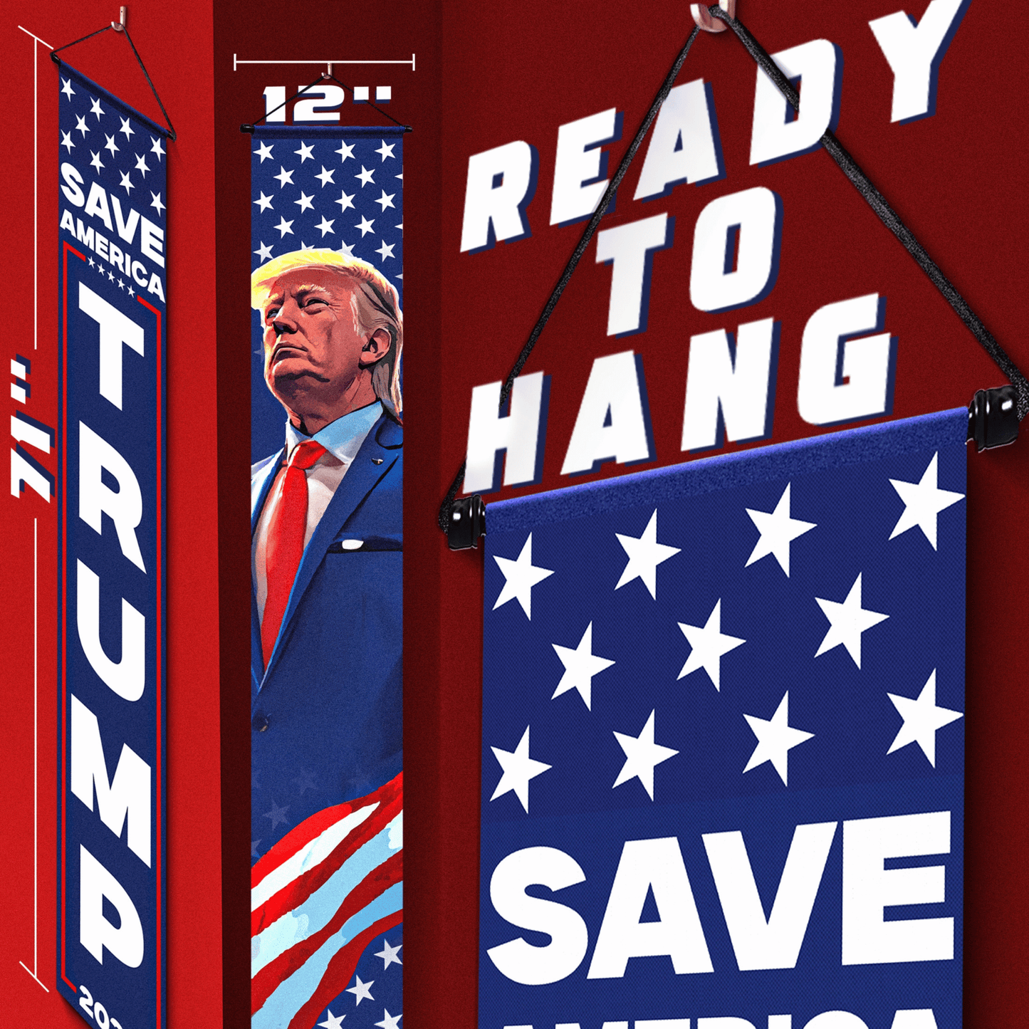 DecorX Trump 2024 Save America Banner – Patriotic Home & Garden Decoration