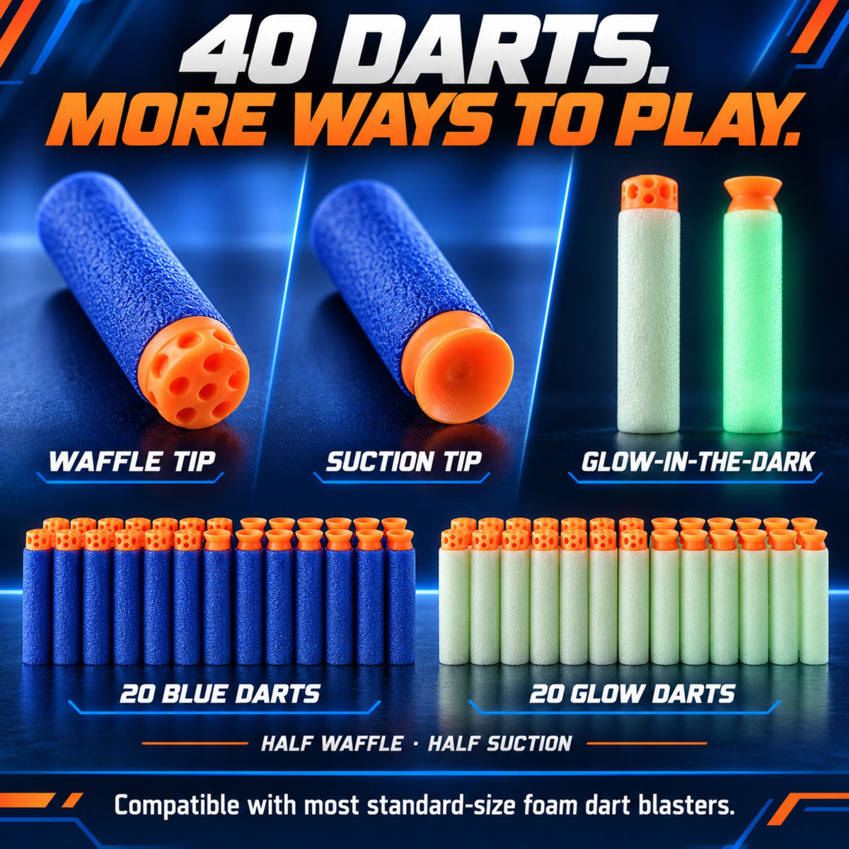 JoyX Kids Dart Vest Set with Glow-in-the-Dark Darts