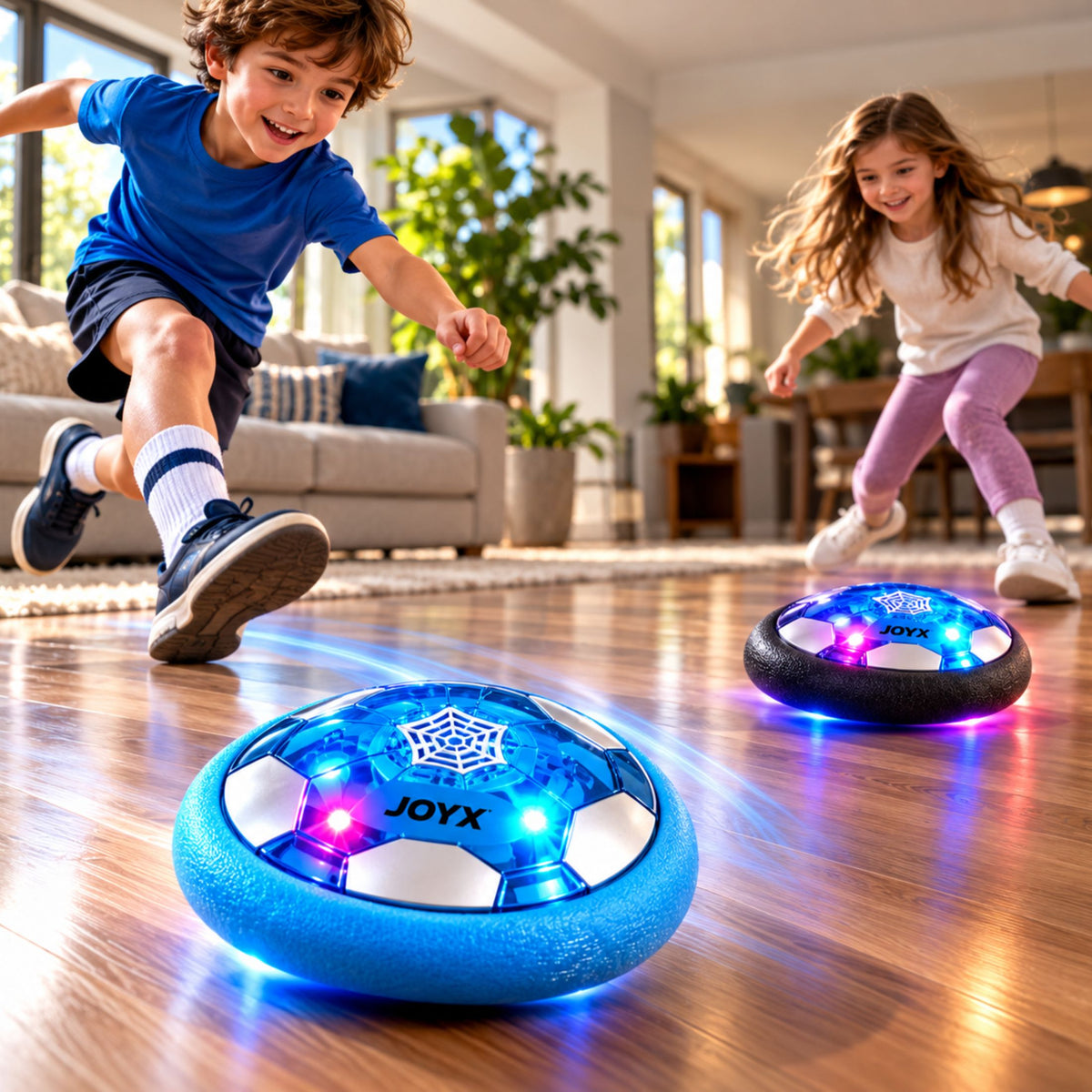 JoyX Rechargeable Light-Up Hover Soccer Ball 2-Pack