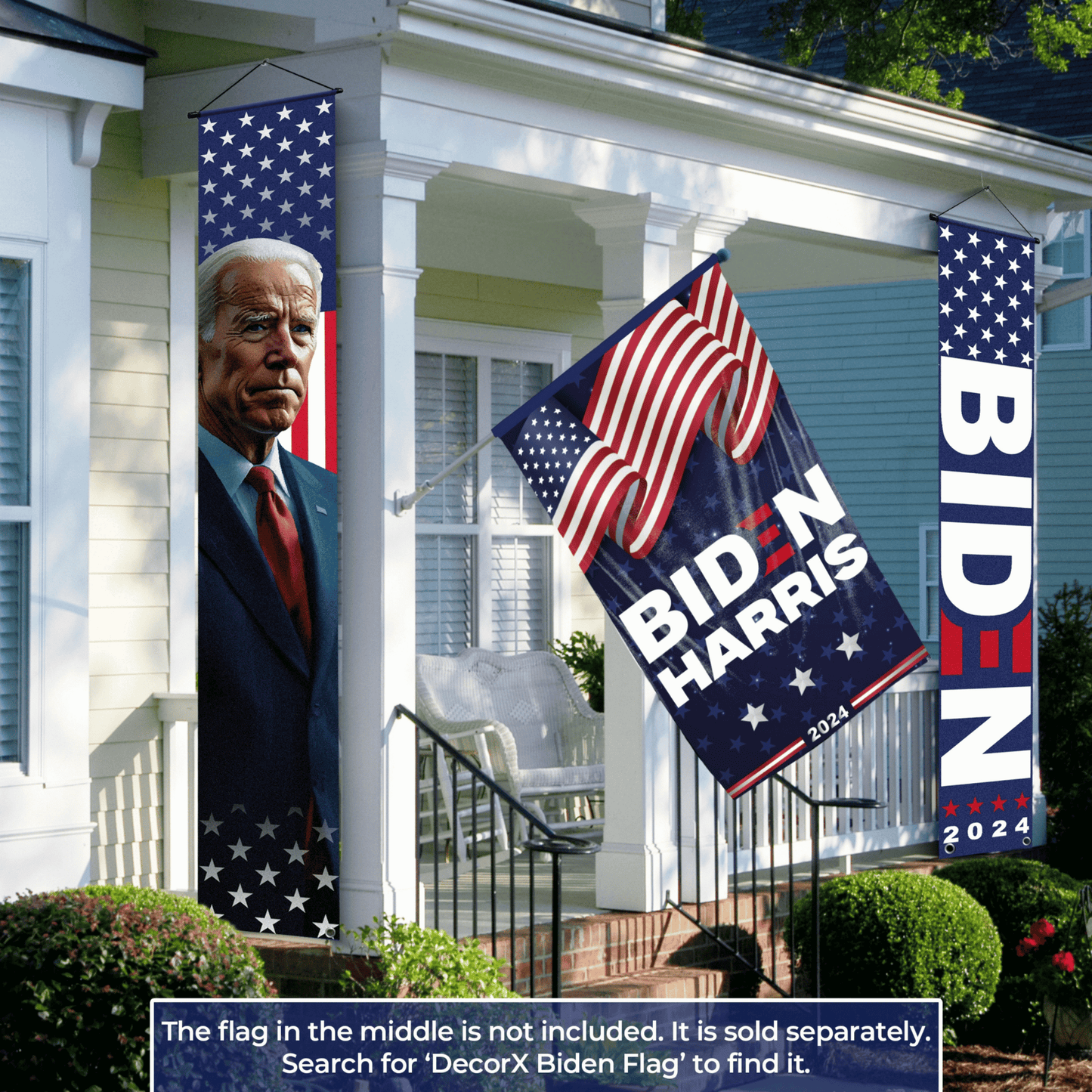 DecorX Biden Harris - Kamala 2024 Presidential Campaign Banner - Patriotic Political Decoration for Home and Garden