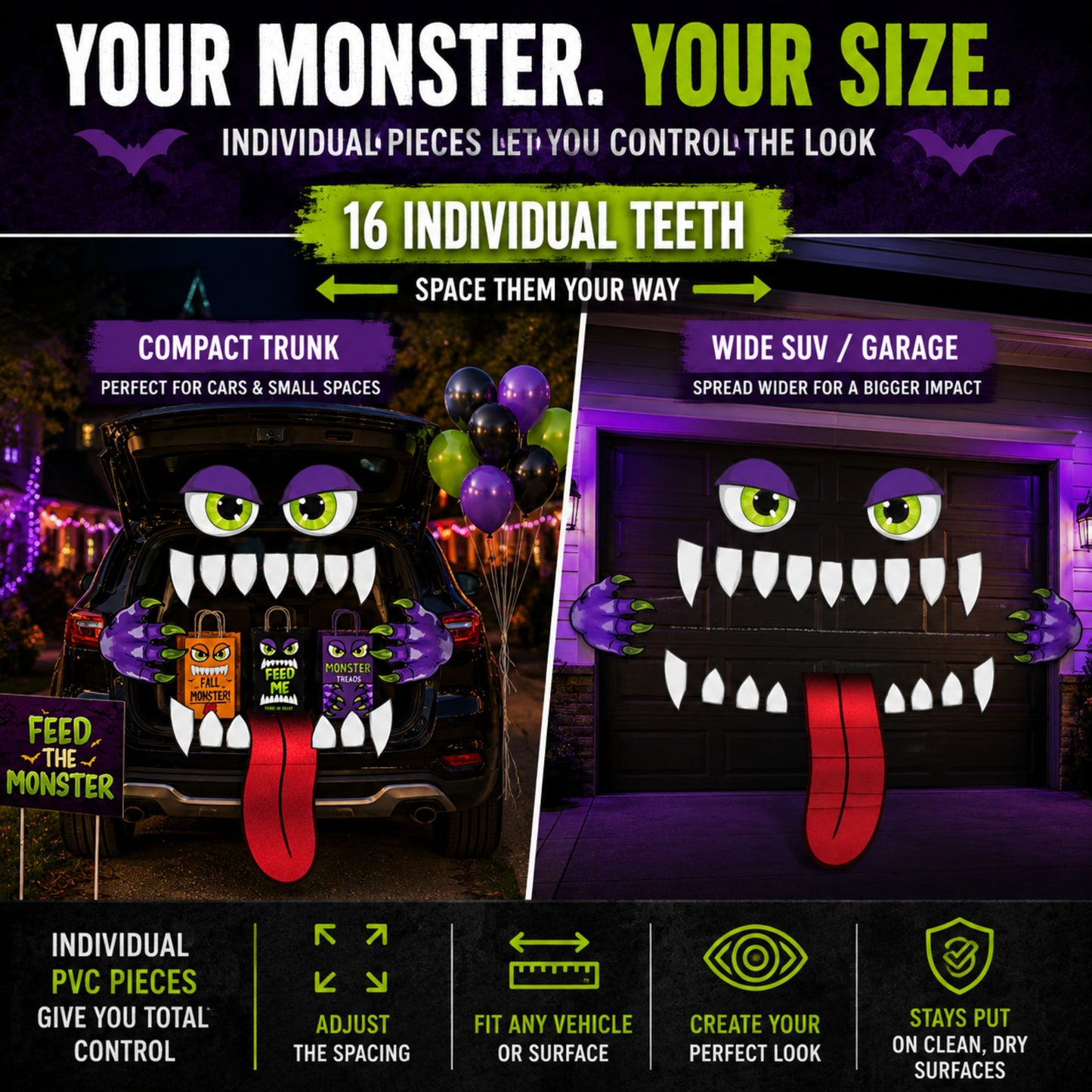 Halloween Trunk-or-Treat Monster Decoration Kit
