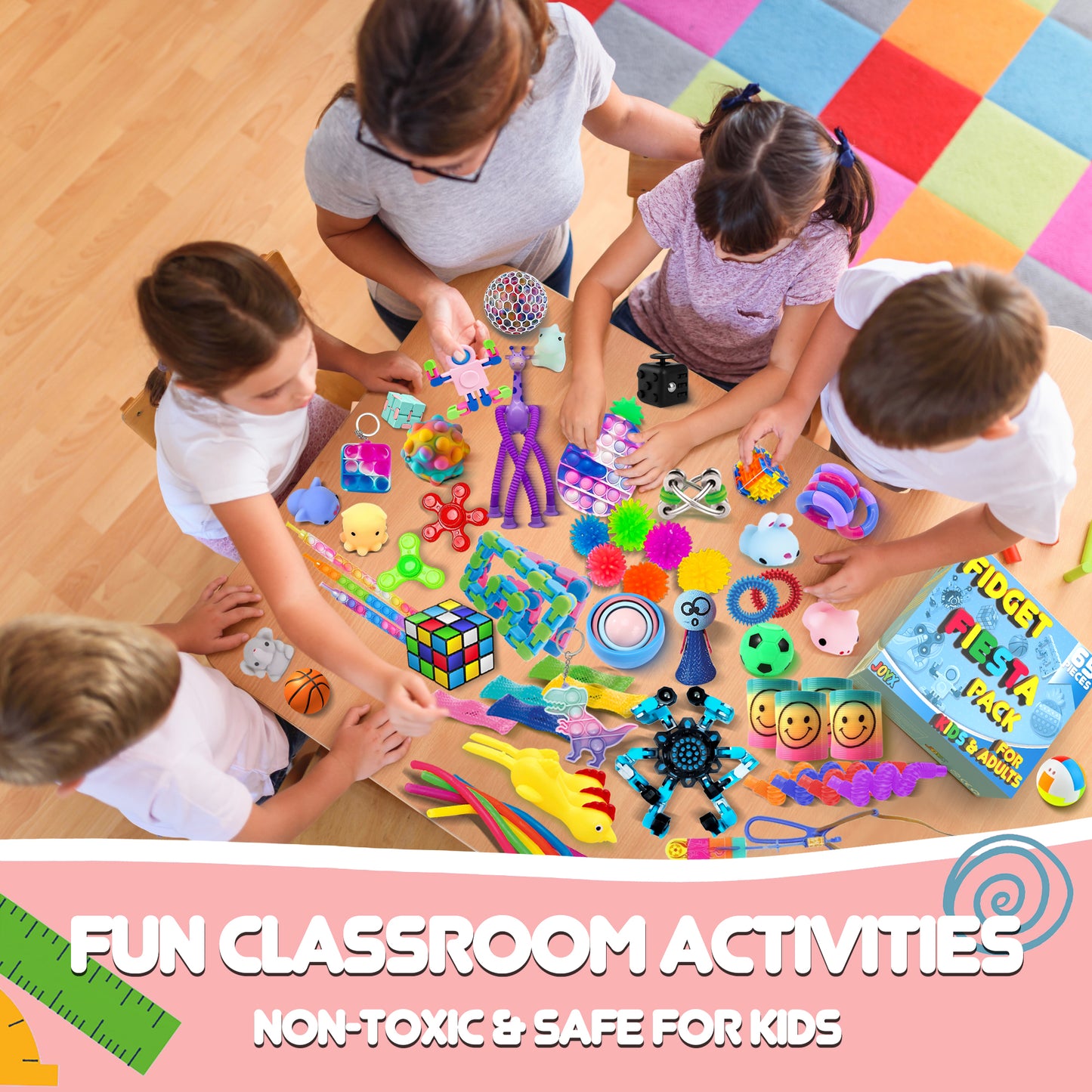 JoyX 65-Piece Sensory Fidget Toy Set - Focus & Stress Relief Tools for Kids with Autism & ADHD