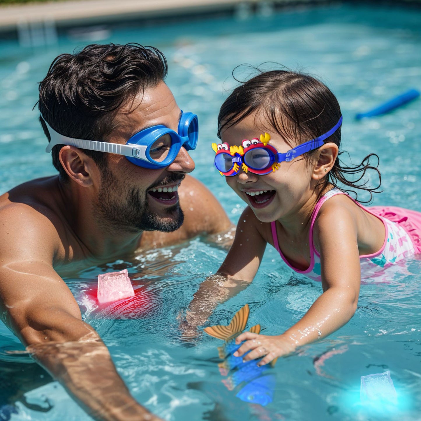 35 Pcs Pool Toys Set with LED Pool Light Cubes Diving and Swimming Learning for Kids