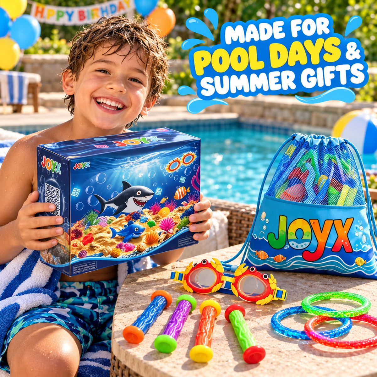 35-Piece Glow Pool Diving Toys Set with LED Cubes, Goggles & Bag