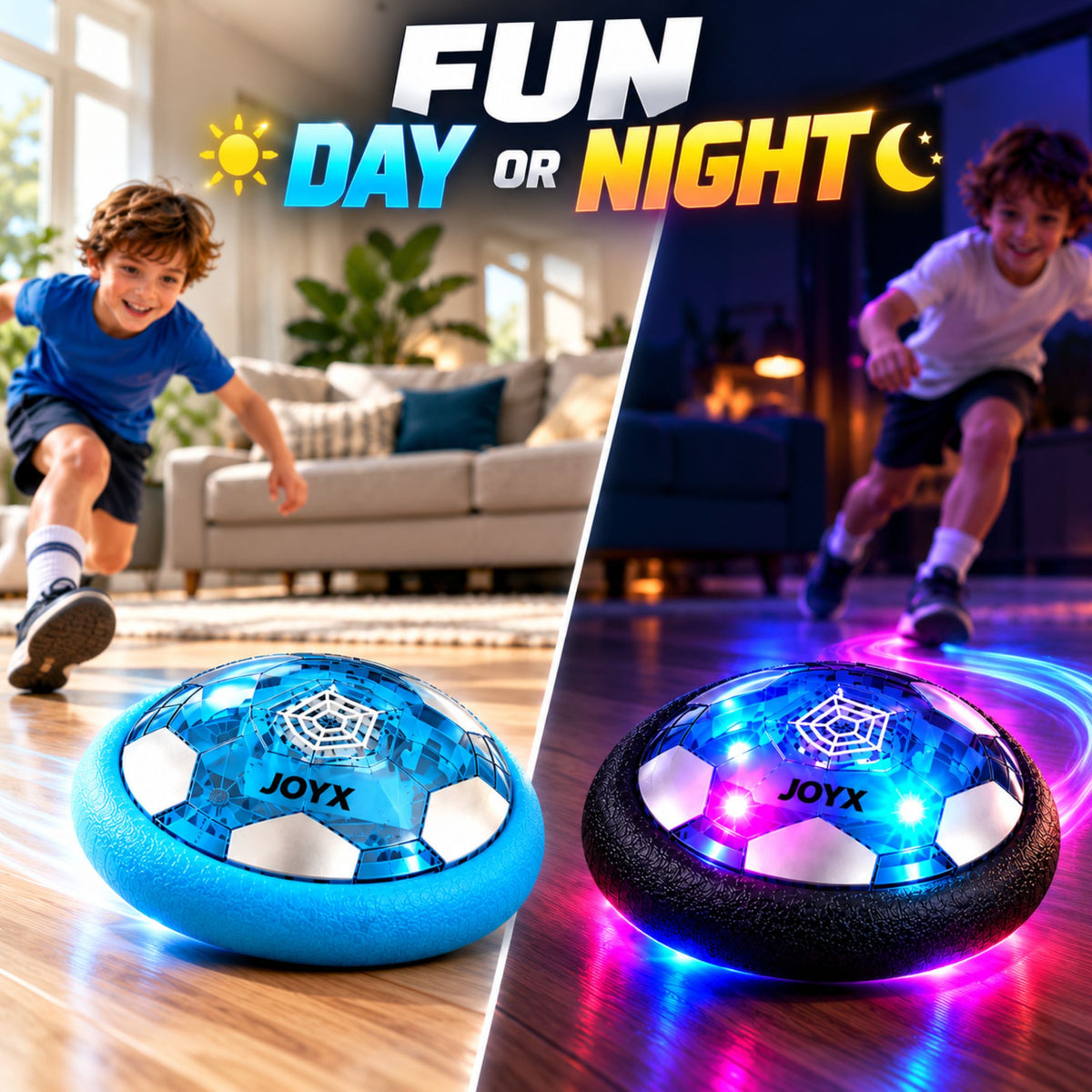 JoyX Rechargeable Light-Up Hover Soccer Ball 2-Pack