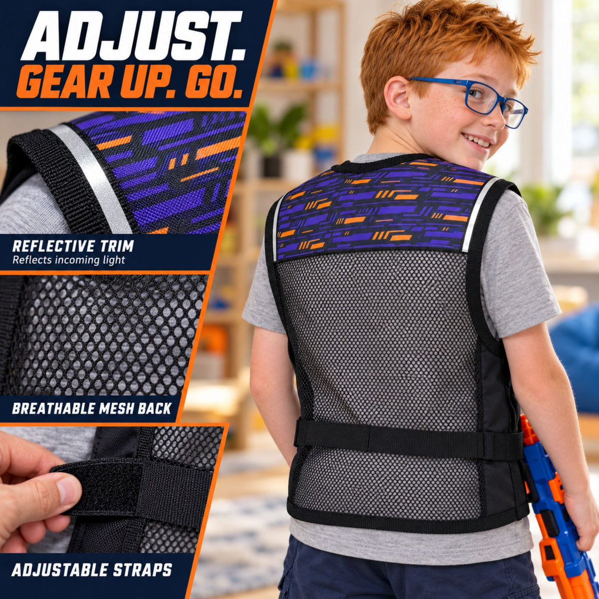 JoyX Kids Dart Vest Set with Glow-in-the-Dark Darts