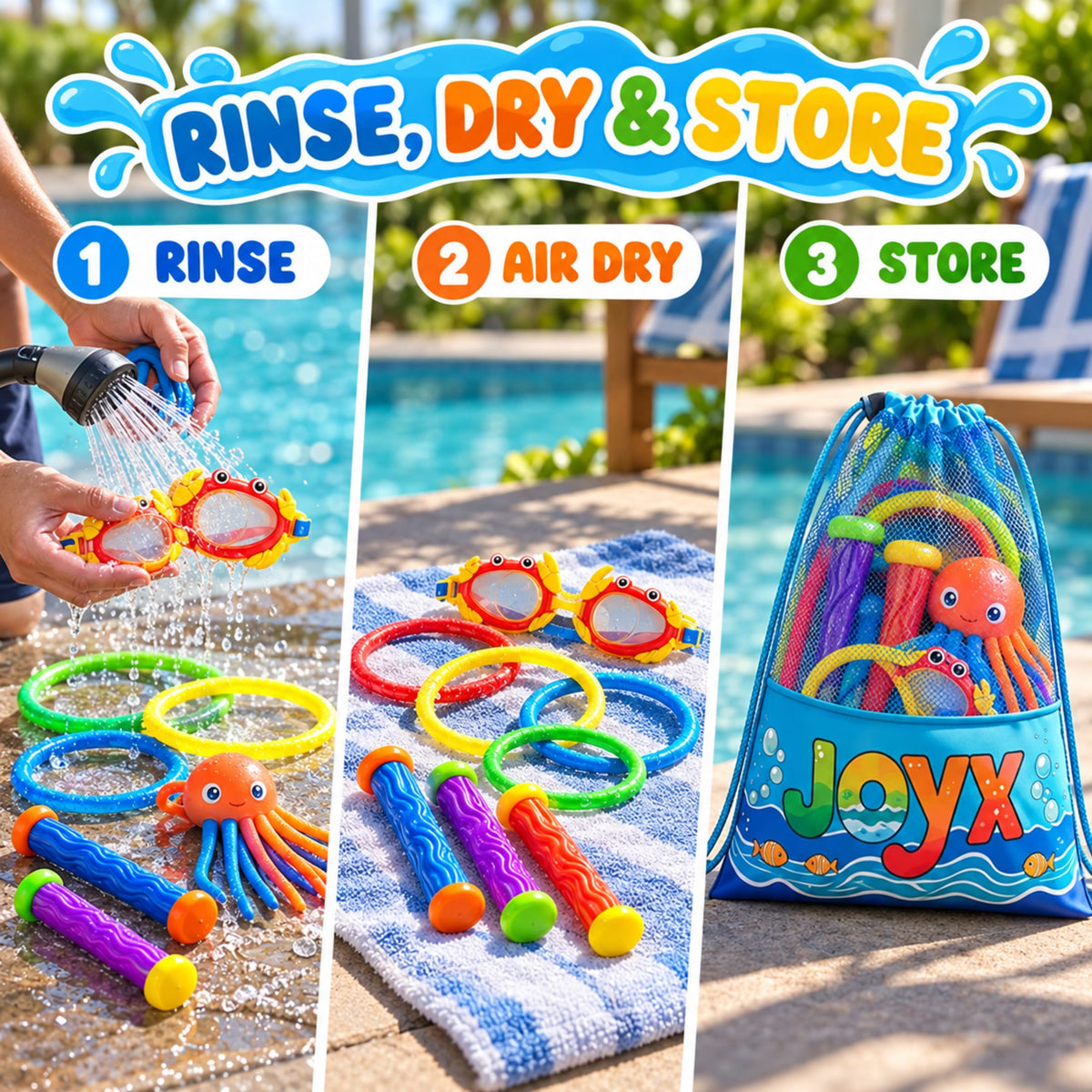 35-Piece Glow Pool Diving Toys Set with LED Cubes, Goggles & Bag