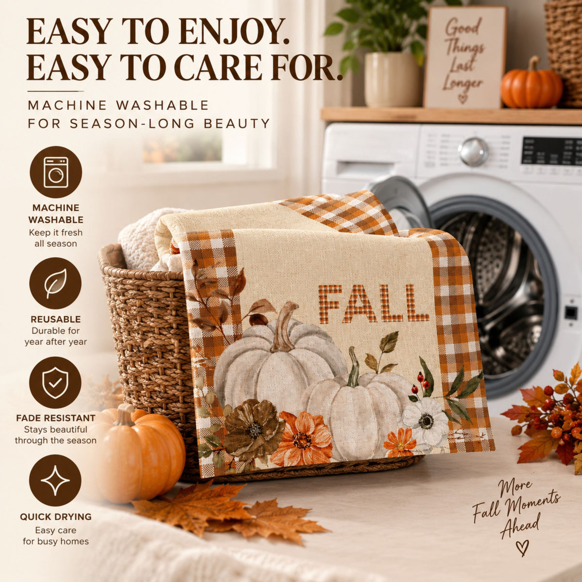 Fall Table Runner 14x72 | Pumpkin Thanksgiving Decor | DecorX