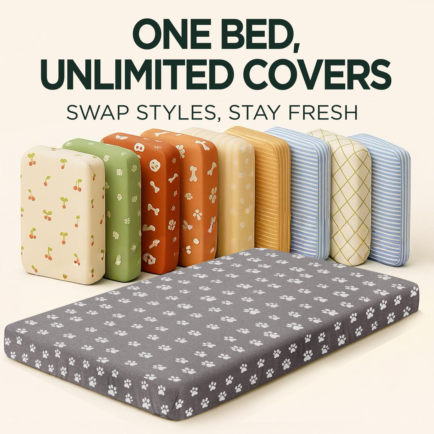 DecorX Human Dog Bed — 60” x 30” Orthopedic Mattress with 100% Cotton Fitted Sheet (Gray)