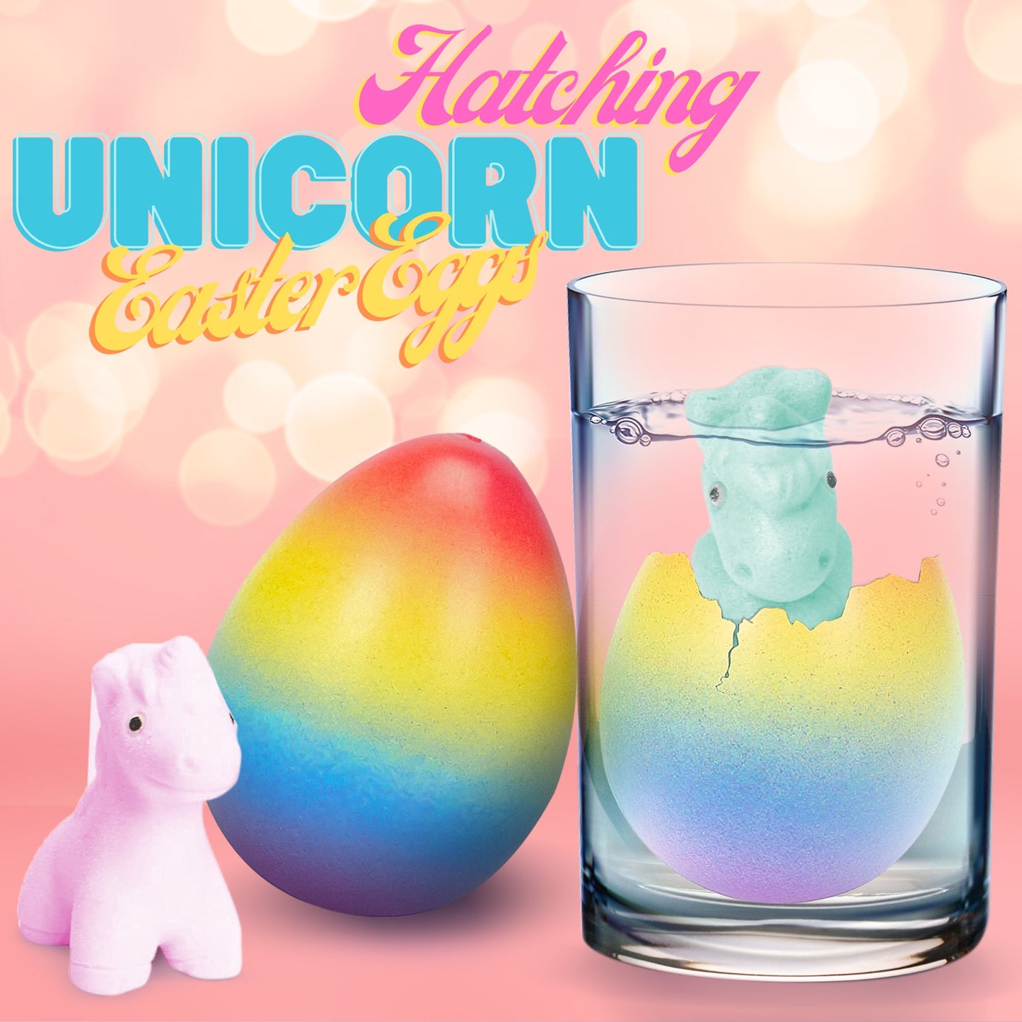 JoyX 2 Pack Unicorn Growing Hatching Easter Eggs for Girls & Boys