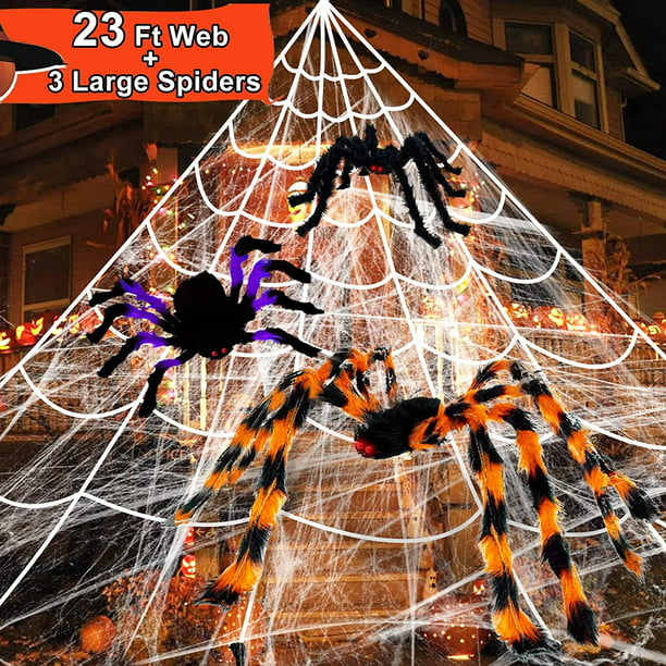 Halloween Outdoor Decorations Giant Spider Web